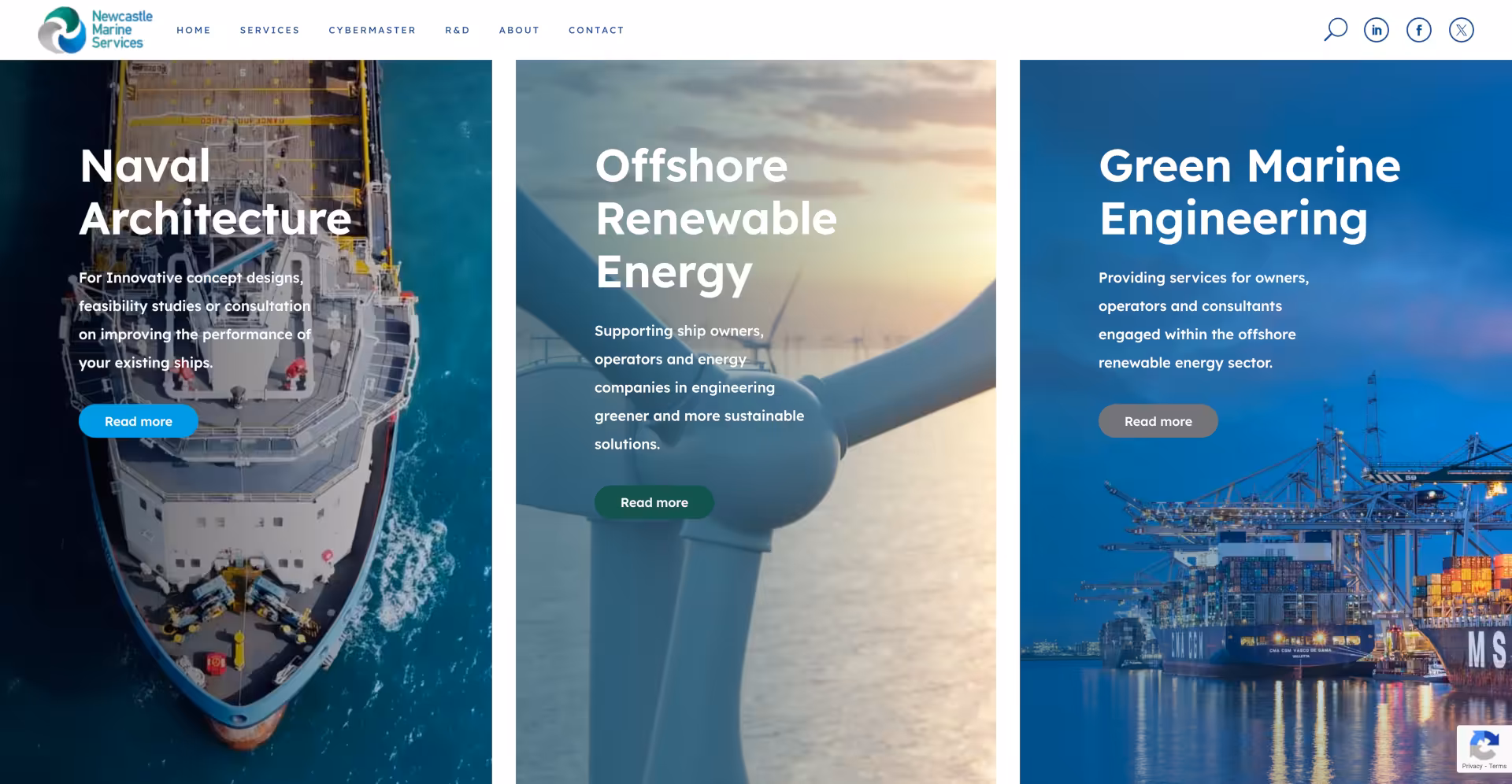 Newcastle Marine Services website screenshot 2